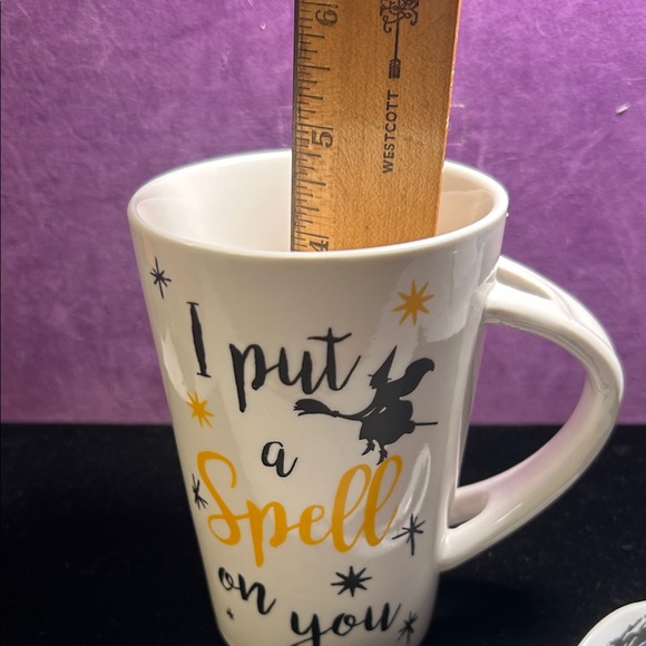 White 'I Put a Spell on You' Ceramic Mug with Spoon - Picture 6 of 6